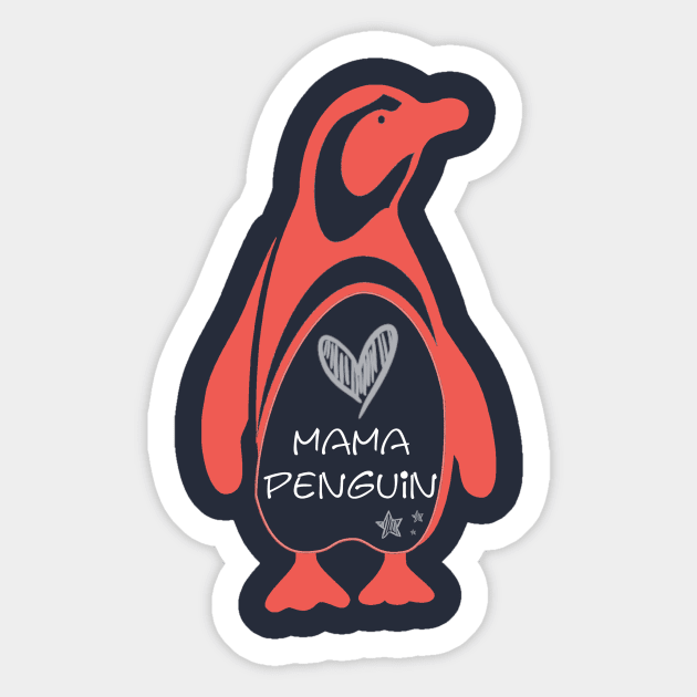 Mama Penguin Sticker by Unelmoija